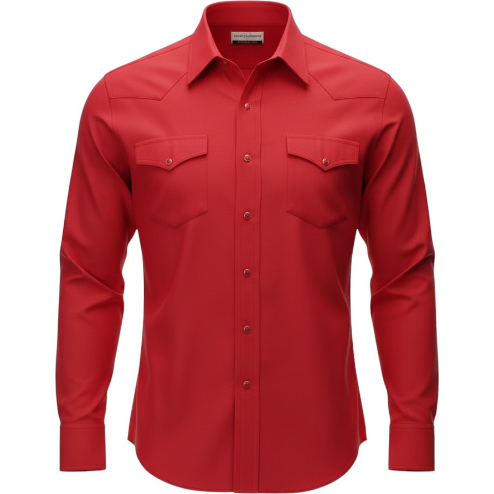 Vintage Karman Gold Collection Mens Red Western Pearl Snap Shirt Large USA Made